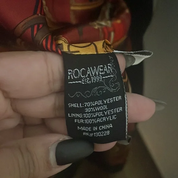 Rocawear black coat with leather detail M - Picture 6 of 12